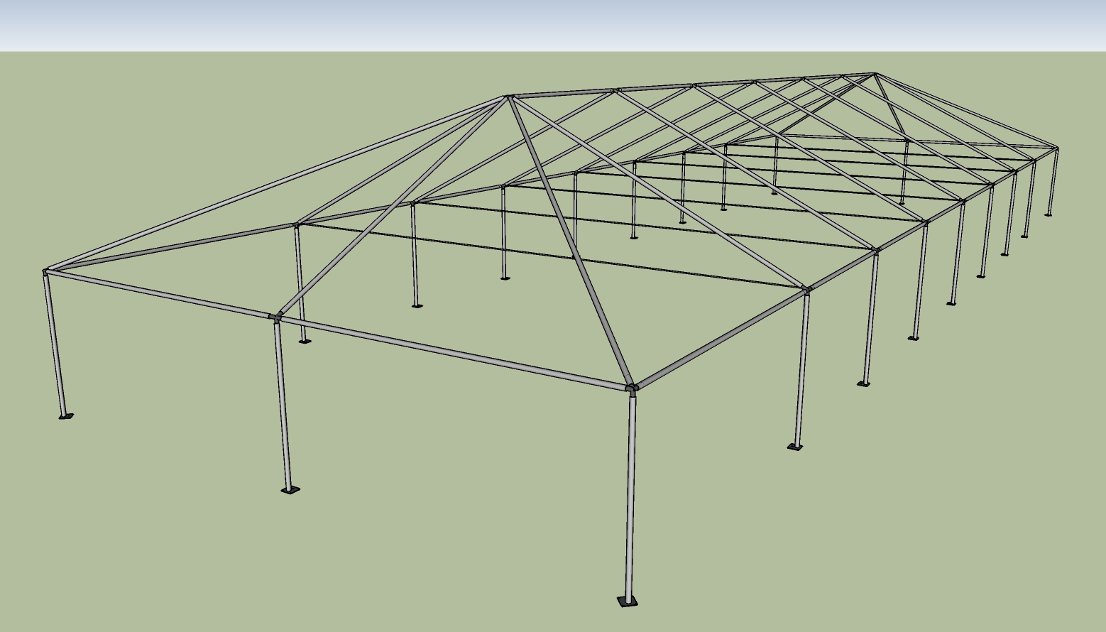 30x90 frame tent End View